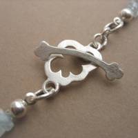 47 cm lange Aquamarin Halskette mit 925 Silber Knebelverschluss im Wolke-Design Bild 5