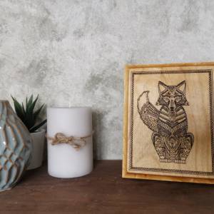 Fuchs Bild Holz, Dekorationsartikel, Holzbrett mit Tiermotiv, Fuchs Baby süß, Tier Bild Holz Bild 3
