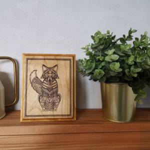 Fuchs Bild Holz, Dekorationsartikel, Holzbrett mit Tiermotiv, Fuchs Baby süß, Tier Bild Holz Bild 4