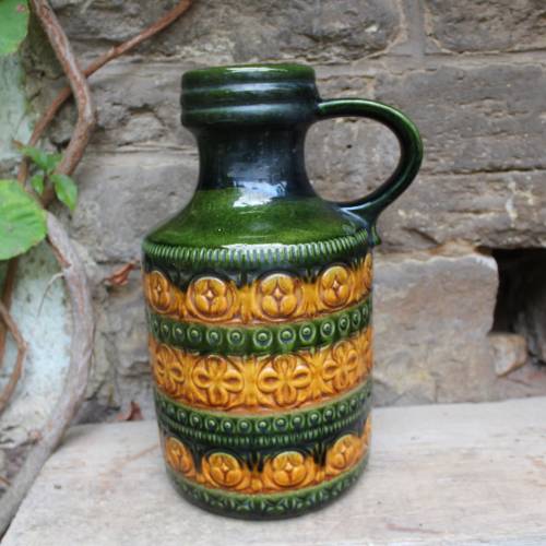 Scheurich Bodenvase Henkelvase Vase 489-39 WGP Relief Dekor Keramik 60er 70er Jahre