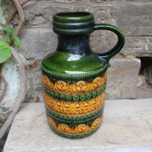 Scheurich Bodenvase Henkelvase Vase 489-39 WGP Relief Dekor Keramik 60er 70er Jahre Bild 2