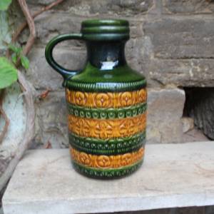 Scheurich Bodenvase Henkelvase Vase 489-39 WGP Relief Dekor Keramik 60er 70er Jahre Bild 5