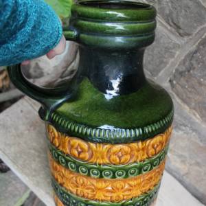 Scheurich Bodenvase Henkelvase Vase 489-39 WGP Relief Dekor Keramik 60er 70er Jahre Bild 6