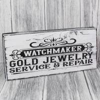 Vintageschild # Shabby Nostalgie Bild Schild Deko Romantisch Vintage Geschenk Geschenkidee Watchmaker Bild 1