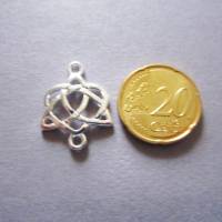 4x Verbinder Lotosblume Keltischer Knoten versilbert Bild 4
