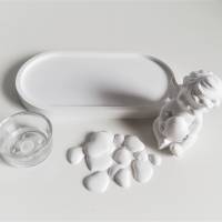 Raysin Tablett mit Teelichtglas, Entspannung, Wellnessoase, Wohlfühloase, Engel, Schutzengel Bild 5