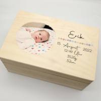 Foto - Erinnerungskiste Baby mit Namen "Punkte" Geburtsdatum Erinnerungsbox für Kinder Bild 5