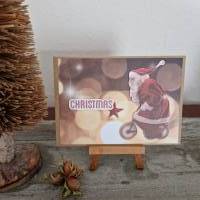 Weihnachtskarte mit Weihnachtsmann - Christmas - Dreirad Bild 1
