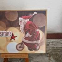 Weihnachtskarte mit Weihnachtsmann - Christmas - Dreirad Bild 2