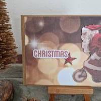 Weihnachtskarte mit Weihnachtsmann - Christmas - Dreirad Bild 3