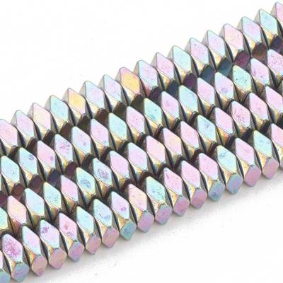 50 Stück * Hämatit Perlen * plattiert * facettiert * 4 mm * Regenbogen * A2-0074