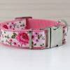 Hundehalsband mit Rosen, rosa und weiß, Blumen, Hund, Haustier, Welpe, romantisch, floral Bild 2