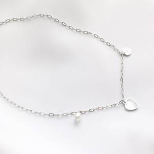 Herz Kette, Herz Halskette Perlmutt, Kette rosegold Herz Anhänger, Geschenk für sie, Weihnachtsgeschenk Frau Bild 5