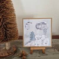 Weihnachtskarte - Eisbären - Mond - Sweet Winter Bild 1