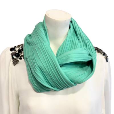 Loopschal mit Streifen in grün für Damen