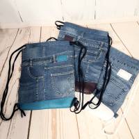 Turnbeutel, Rucksack , Hipbag, Jeans Upcycling Bild 1