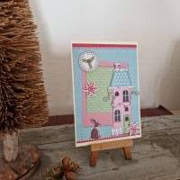 Weihnachtskarte - buntes Haus - Hase - Weihnachten Bild 2