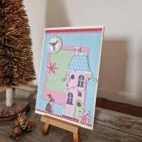 Weihnachtskarte - buntes Haus - Hase - Weihnachten Bild 3