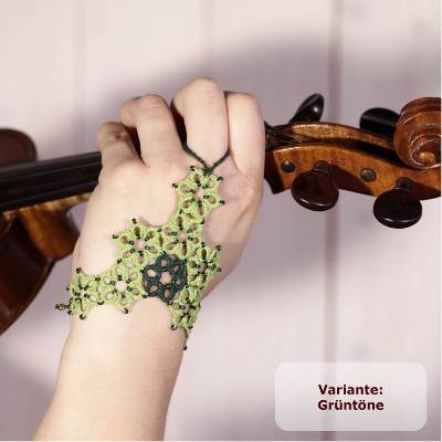 Handschmuck Margerite Baumwolle mit vielen Perlen - größenverstellbar - SlaveArmband