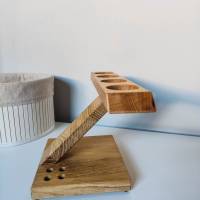 Teelichthalter für 4 Teelichter aus Holz mit Stiftehalter | Holzdekoration für Kerzen aus Massivholz | Eiche Teelichthal Bild 6