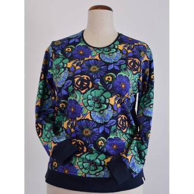 Sweatshirt | Buntes Akvarell | Blau/Grün
