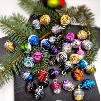 Eicheln 5er Set, verschiedene Farbkombis, Aludraht