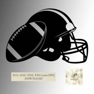 Plotterdatei Football und Football Helm | SVG Datei für Cricut | American Football Datei für Plotter Bild 1