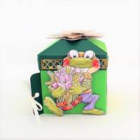 Geldgeschenk 40.,50. Geburtstag Frosch Geschenkschachtel Box Bild 1