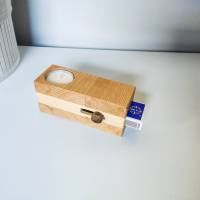 Reise Teelichthalter aus Holz mit Zündholzschachtel | Teelicht To Go | Buche und Eiche Teelichthalter Bild 1