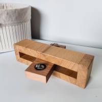 Ringbox aus Holz zur Hochzeit | Ringschatulle mit Personalisierung | Holzbox für Ringe aus Buche und Kirsche Bild 1