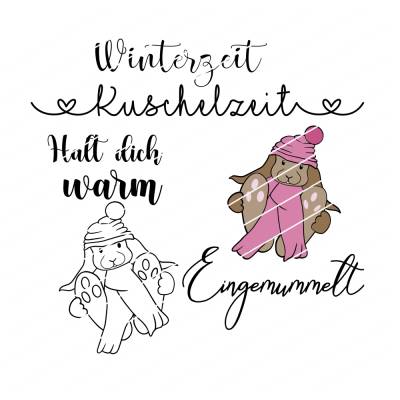 Plotterdatei Hase svg Winter