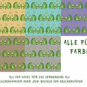 diy Geschenktüte oder Geschenkpapier - digitale Datei - Muster für den A4 Ausdruck -- Tannenbäume Bild 1