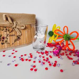 Personalisiertes Trinkglas für Kinder mit Namen und Motiv | Kinderglas mit Gravur | Kindergeschirr Strauß Bild 1