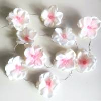 10er Feenlichter Blumenlichterkette Kirschblüte Weiß Rosa Bild 1