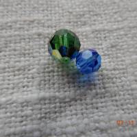 Glasperlen-Set,50 gr.kleine Glasperlen,grün und blau schimmernd, Bild 2