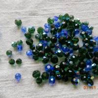 Glasperlen-Set,50 gr.kleine Glasperlen,grün und blau schimmernd, Bild 5