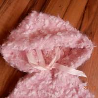 Entzückender warmer rosa Mädchenponcho,handgestrickt,Größe ca.110, Bild 3