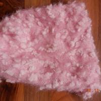 Entzückender warmer rosa Mädchenponcho,handgestrickt,Größe ca.110, Bild 6