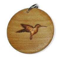 Origineller Anhänger "Kolibri" aus Hartholz. Vogel Holz Geschenk Halskette Schmuck Amulett Schlüsselanhänger Bild 1