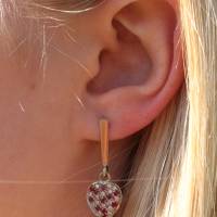 Weißgold (585)-Herz-Ohrhänger mit Rubinen und Brillanten Bild 2