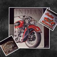 Indian-Bike, nostalgisches Blechschild Bild 1