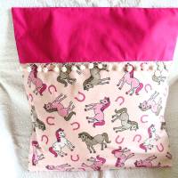 Kissenhülle Kinderkissenhülle Pferdchen in rosa genäht von Hobbyhaus Bild 1