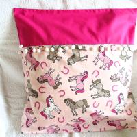 Kissenhülle Kinderkissenhülle Pferdchen in rosa genäht von Hobbyhaus Bild 10