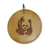 Origineller Anhänger "Panda" aus Hartholz. Bär Holz Geschenk Halskette Schmuck Amulett Schlüsselanhänger Bild 1