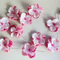10er Feenlichter Blumenlichterkette Kirschblüte in Pink und Weiß Bild 1