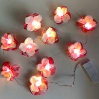 10er Feenlichter Blumenlichterkette Kirschblüte in Pink und Weiß Bild 2