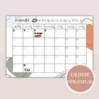 Kalender Monatsansicht, Monatsplaner zum Ausdrucken Bild 2
