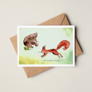 Eichhörnchen Postkarte mit Umschlag, Bild 1