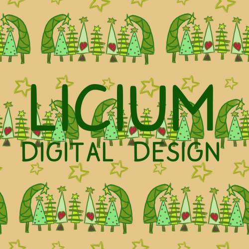 Endlosmuster für Stoffe - Patterndesign - Nahtlosmuster -Tannenbäume in Reihe -  digitale Datei