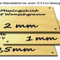 Metallschild aus Messing, 2mm dick, Messingschild personalisiert mit Wunschgravur (echte Tiefgravur) Bild 7
